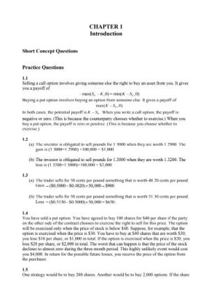 Options Futures and Other Derivatives Solutions Manual 11th Edition